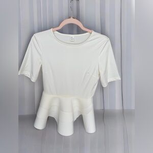 Chic White Peplum Top